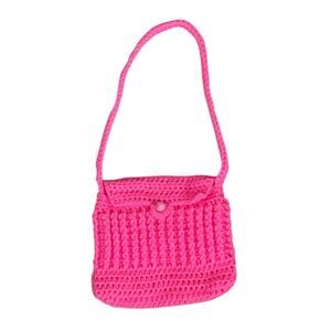 Handmade Knitted Hot Pink Mini Bag
